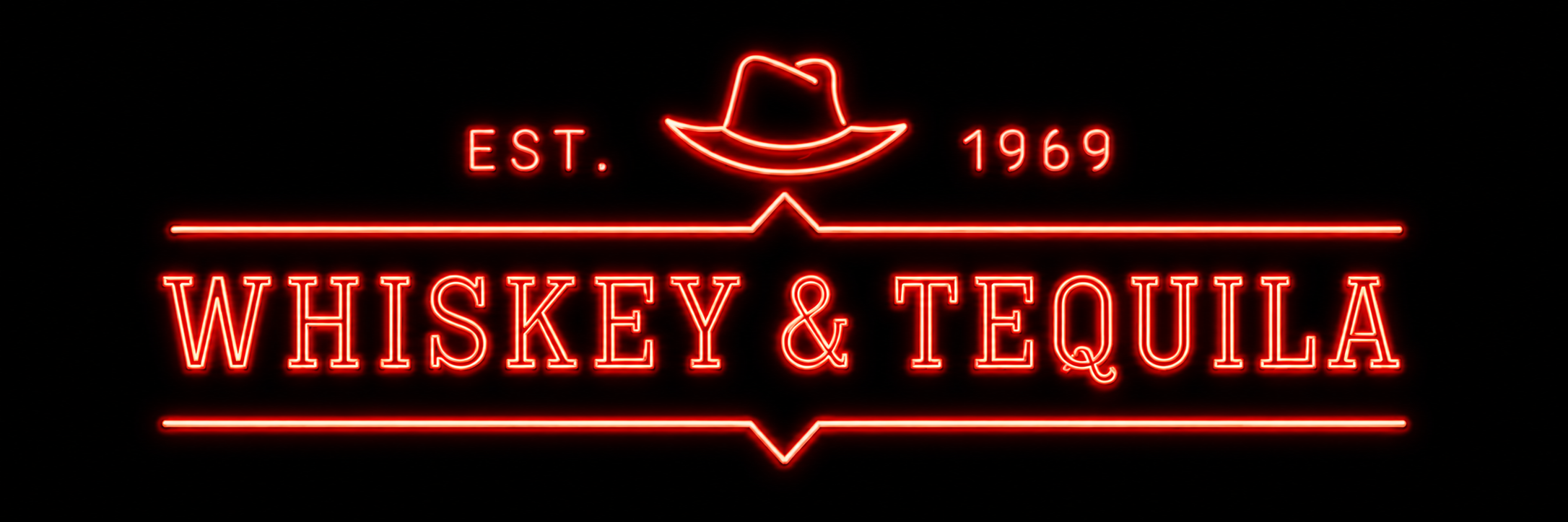 Whiskey & Tequila neon logo